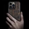 Carveit Wooden Case for iPhone 14 Pro, Dark Wood World Map view 2