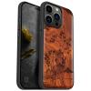 Carveit Wooden Case for iPhone 14 Pro Max, Plum Cherry Blossom Fuji view 1