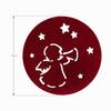Oblique Unique Felt Coasters, 4-Pack, 10 cm, Angel or Fir Tree, Wine Red, Round view 2
