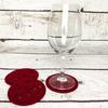 Oblique Unique Felt Coasters, 4-Pack, 10 cm, Angel or Fir Tree, Wine Red, Round view 3