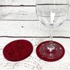 Oblique Unique Felt Coasters, 4-Pack, 10 cm, Angel or Fir Tree, Wine Red, Round view 4