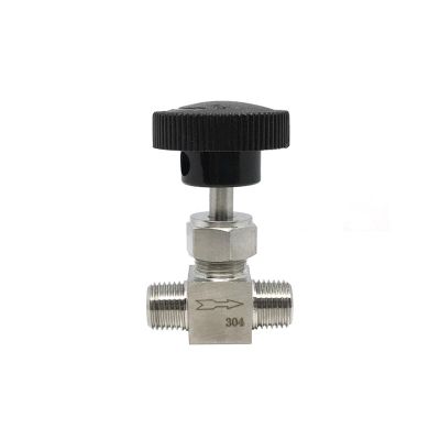 TANGJIANCHENG Adjustable Needle Valve, 1/8, 1/4, 3/8, 1/2 in Male Thread, 304 Stainless Steel, Straight Flow Control (Size: 3/8 in)