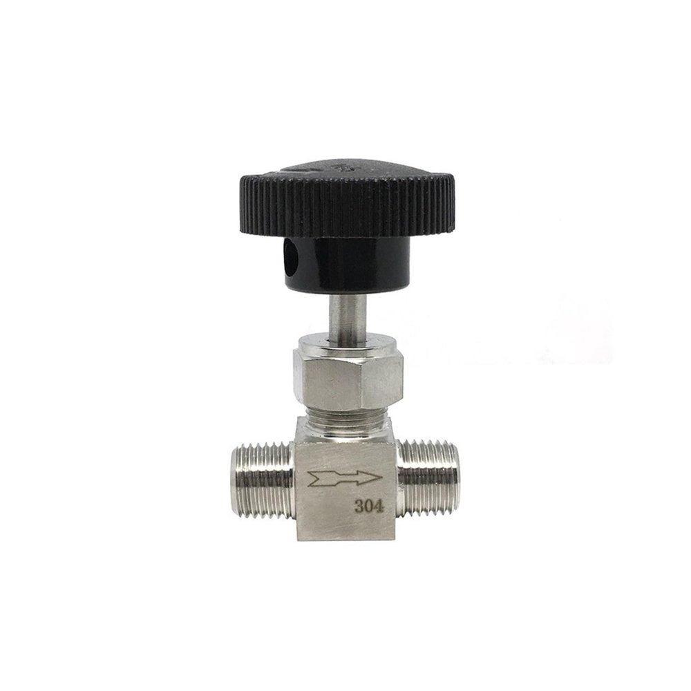 TANGJIANCHENG Adjustable Needle Valve, 1/8, 1/4, 3/8, 1/2 in Male Thread, 304 Stainless Steel, Straight Flow Control (Size: 3/8 in)