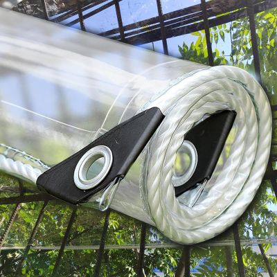 Transparent PVC Cover Tarp with Eyelets, 1.4 m × 2.3 m