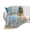 Higoss The Beach Art Painting Decorative Flannel Fleece Throw Blanket, Soft Lightweight Warm Blanket for Couch, Bed, Sofa, Chair, and Travel (30 x 40 in) view 1