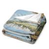 Higoss The Beach Art Painting Decorative Flannel Fleece Throw Blanket, Soft Lightweight Warm Blanket for Couch, Bed, Sofa, Chair, and Travel (30 x 40 in) view 3