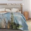 Higoss The Beach Art Painting Decorative Flannel Fleece Throw Blanket, Soft Lightweight Warm Blanket for Couch, Bed, Sofa, Chair, and Travel (30 x 40 in) view 4