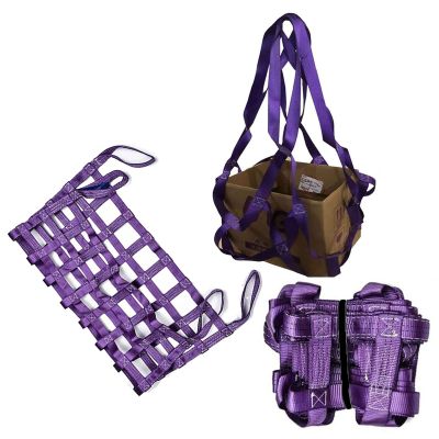 Flat Nylon Sling Lifting Net, 0.3–3.5 T Capacity, Purple