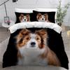 VASENA Border Collie 3-Piece Bedding Set, 200 x 200 cm, Black view 1
