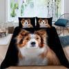 VASENA Border Collie 3-Piece Bedding Set, 200 x 200 cm, Black view 2