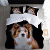 VASENA Border Collie 3-Piece Bedding Set, 200 x 200 cm, Black view 3