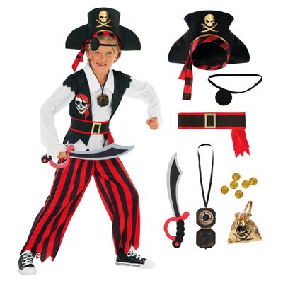 Morph Pirate Costume for Kids, Halloween Costume for Boys, 7–9 Years