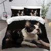 VASENA Boston Terrier Bedding Set, 200 x 200 cm, 3-Piece Microfiber view 1