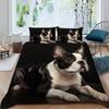VASENA Boston Terrier Bedding Set, 200 x 200 cm, 3-Piece Microfiber view 2