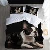 VASENA Boston Terrier Bedding Set, 200 x 200 cm, 3-Piece Microfiber view 4