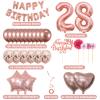 28th Birthday Cake Decorations for Women, Rose Gold Balloon Gift Set view 2
