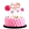 28th Birthday Cake Decorations for Women, Rose Gold Balloon Gift Set view 3