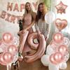 28th Birthday Cake Decorations for Women, Rose Gold Balloon Gift Set view 4