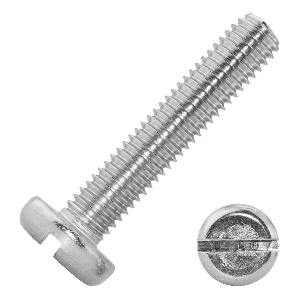 Techtanium M4 x 8 mm Slotted Flat-Head Screws, A2 Stainless Steel, DIN 85, 200 Pack