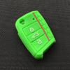 CSHU Silicone Keychain Car Key Case with Key Ring, Green, for VW Polo, Golf 7 MK7, Skoda Octavia Combi A7, Seat Leon, Ibiza and Cuptra view 1