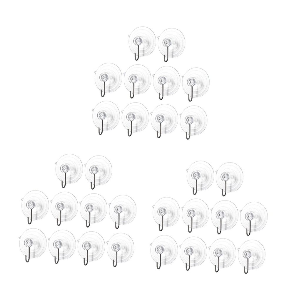 Cabilock 30-Piece Suction Cup Hooks, Versatile Fixing Hooks for Birdhouses, Flower Pots and More, Easy to Use at Home and in the Office