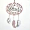Personalized Wooden Dream Catcher with Name, Handmade Bedroom and Nursery Decor view 1