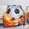 Kuiaobaty 3D Soccer Pattern Soft Fleece Throw Blanket for Sofa view 3