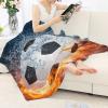 Kuiaobaty 3D Soccer Pattern Soft Fleece Throw Blanket for Sofa view 4
