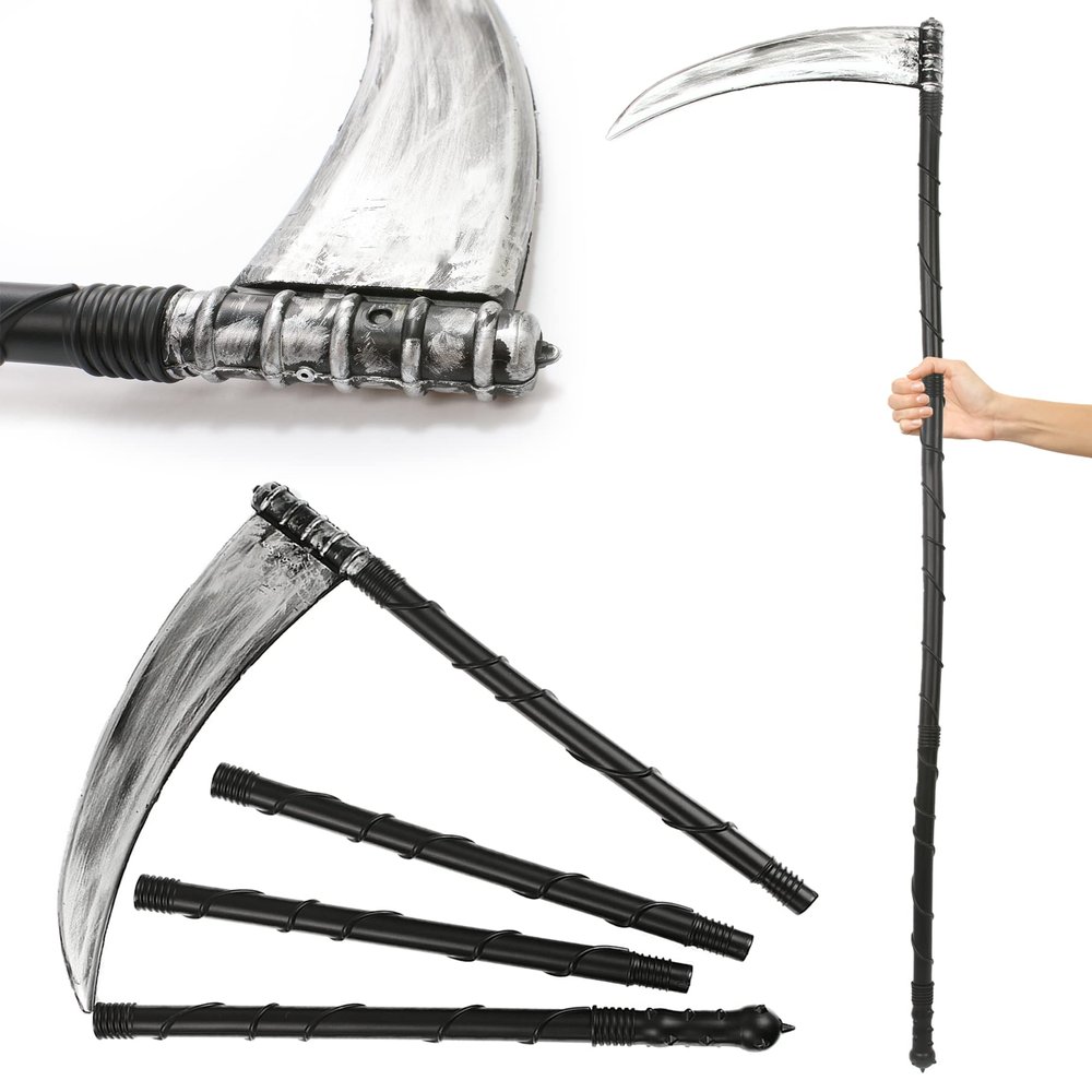 Halloween Grim Reaper Costume, 1 Pc Deluxe Scythe Accessory, Adult, 154 cm Scream Prop