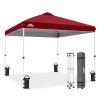 EAGLE PEAK Pop-Up Canopy Tent, 3 x 3 m, Instant Setup, Straight Legs, Burgundy Red view 1