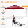 EAGLE PEAK Pop-Up Canopy Tent, 3 x 3 m, Instant Setup, Straight Legs, Burgundy Red view 3