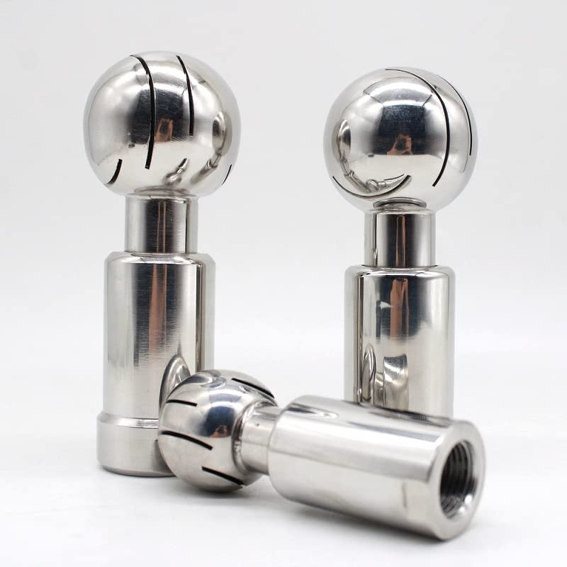 BSP 1/2"–2" SS304 Stainless Steel Rotary Spray Ball, Sanitary Female Thread, CIP Tank Cleaning Head, 360° Coverage, Wash Connection, 1 pc, 1-1/4"