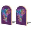 Cosmic Elephant Trippy Animal Bookends for Shelves view 1