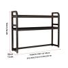 GUODDM Wooden Desk Organizer, Adjustable 2-Tier Desktop Bookshelf and Printer Stand view 2
