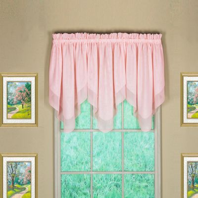 Today's Curtain Emelia Original Voile Ascot 25 in, Rose, 40 in W x 25 in L