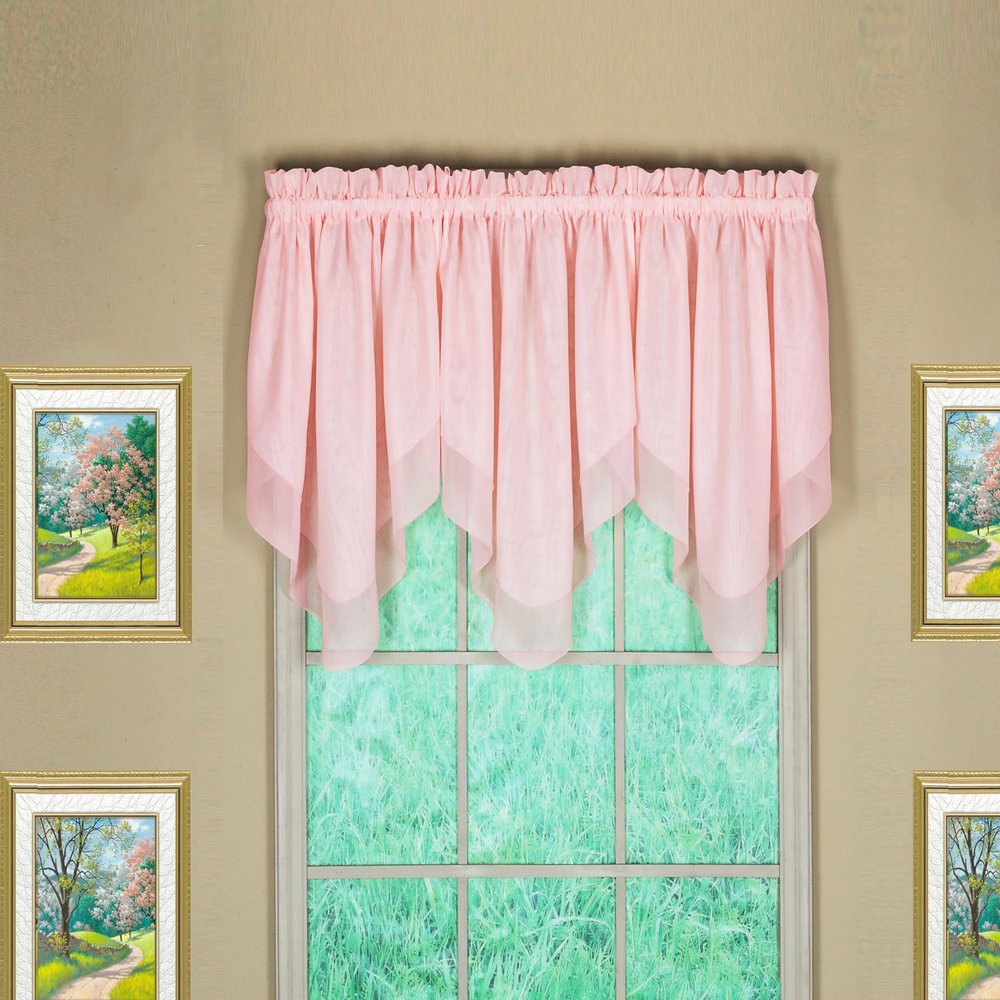 Today's Curtain Emelia Original Voile Ascot 25 in, Rose, 40 in W x 25 in L