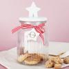 Herz & Heim Leonardo Glass Cookie Jar, Personalized with Your Name, Christmas, Elongated, Star view 3