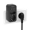 TESSAN Dual Socket Adapter with 3 USB-C and 1 USB-A, Black view 1