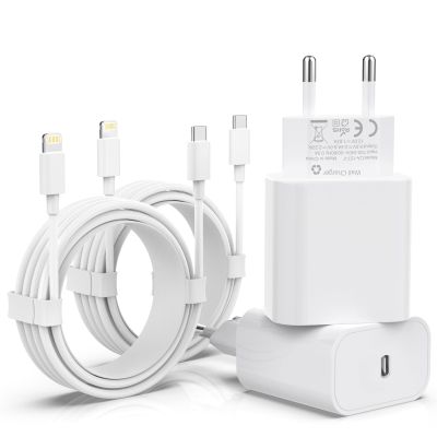 [MFi Certified] 20W USB-C Charger, 4-Pack with 2 m Lightning Charging Cables