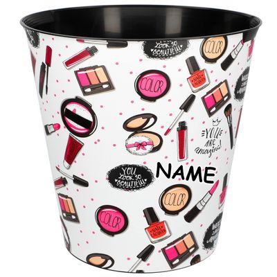 Personalized Cosmetics & Makeup Wastebasket, 10 L