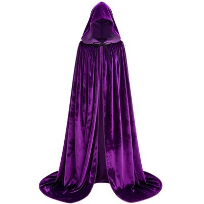 qikqik Hooded Velvet Cloak, Purple, XL