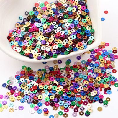DANGAO 10 g Loose Round PVC Sequins, 3–6 mm