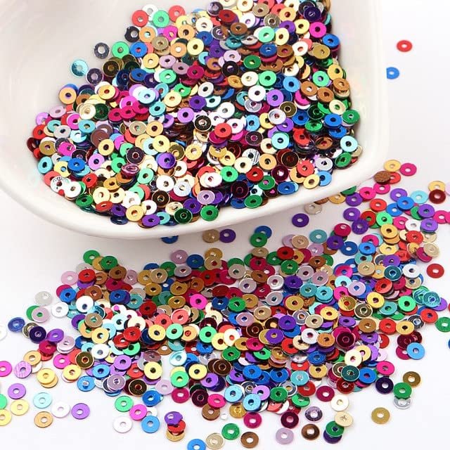 DANGAO 10 g Loose Round PVC Sequins, 3–6 mm