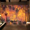 BOEERLCNL 3D Wallpaper, Fire-Colored Rust Nostalgia Wall Mural view 3