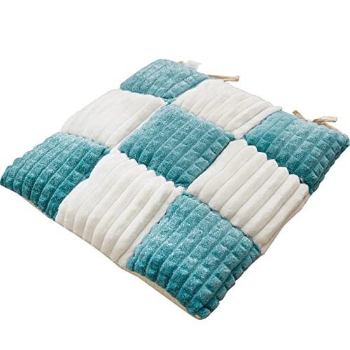 FANSU Chair Cushion, Checkerboard Seat Cushion, 40 x 40 cm, Green