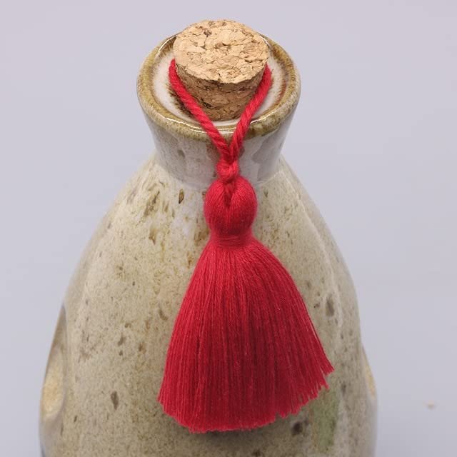 PORI 6-Piece 11 cm Cotton Tassels with Hanging Cord for DIY Crafts
