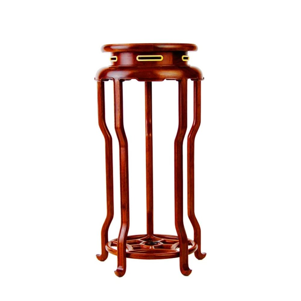 UNNS Wooden Vase Stand Base Holder, High-Foot Flower Stand, Purple Sandalwood, Red Rosewood Bonsai Shelf (Color: A)