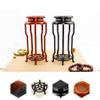 UNNS Wooden Vase Stand Base Holder, High-Foot Flower Stand, Purple Sandalwood, Red Rosewood Bonsai Shelf (Color: A) view 3