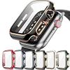 AEMALL Glass Screen Protector Case for Apple Watch Series 7/8, 41 mm, Green/Rose Gold view 2