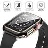 AEMALL Glass Screen Protector Case for Apple Watch Series 7/8, 41 mm, Green/Rose Gold view 4